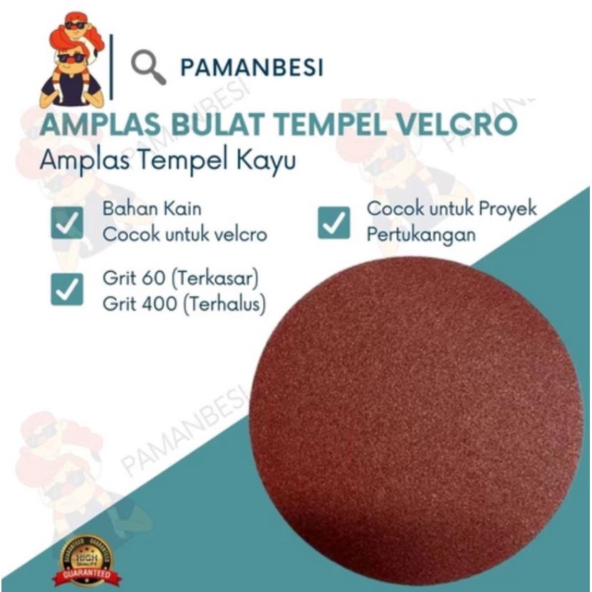 Amplas Bulat Tempel Velcro Amplas Tempel Kayu Ukuran 4"