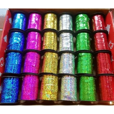 

Tali Balon / Tali Kado / Curling Ribbon Hologram 10 Meters Party Decoration DIY Craft Balloon thread ribbon