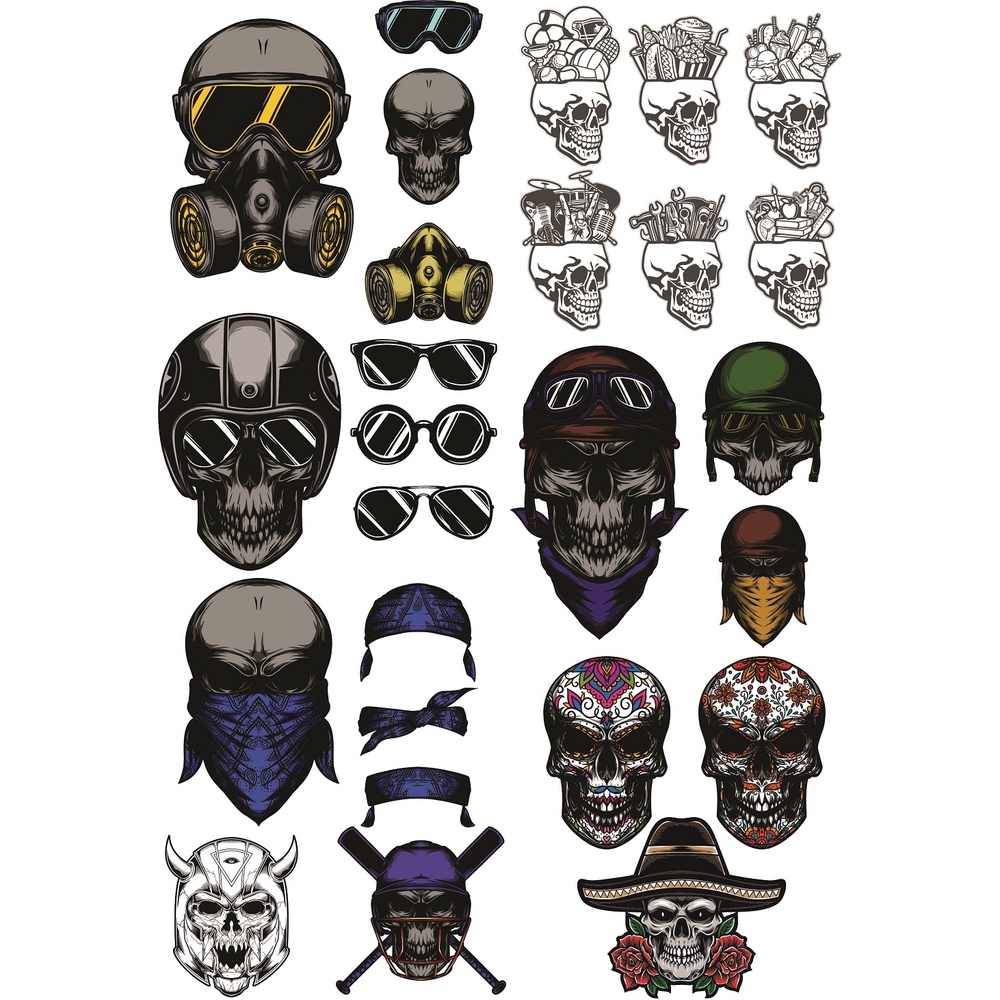 Creation Head Skull Vector Set - Coreldraw