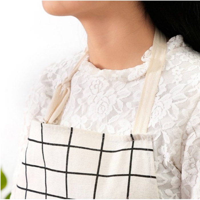 Celemek Apron Masak Dapur Korea Style Pelindung Baju Kain Lap Anti Kotor Noda Minyak Celemek Koki Unik dan Cantik