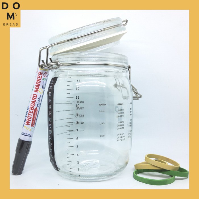 Toples Sourdough Starter Jar 32Oz (943Ml) - Tanpa Sourdough Starter