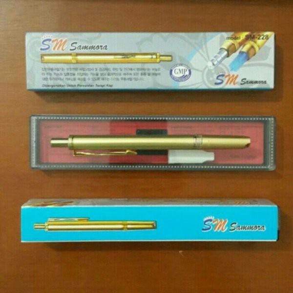Termurah Lancing Device / Pen Bekam Stainless Gold Dus Biru SM 228 Diskon