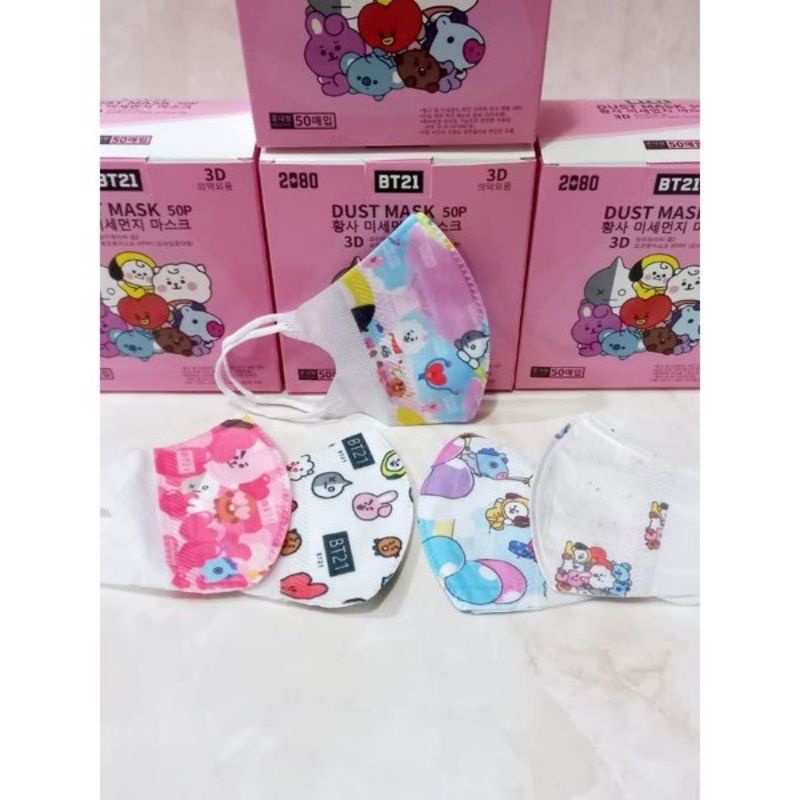 Masker DUCKBILL ANAK Motif BTS / BTS21 1 Box isi 50pc