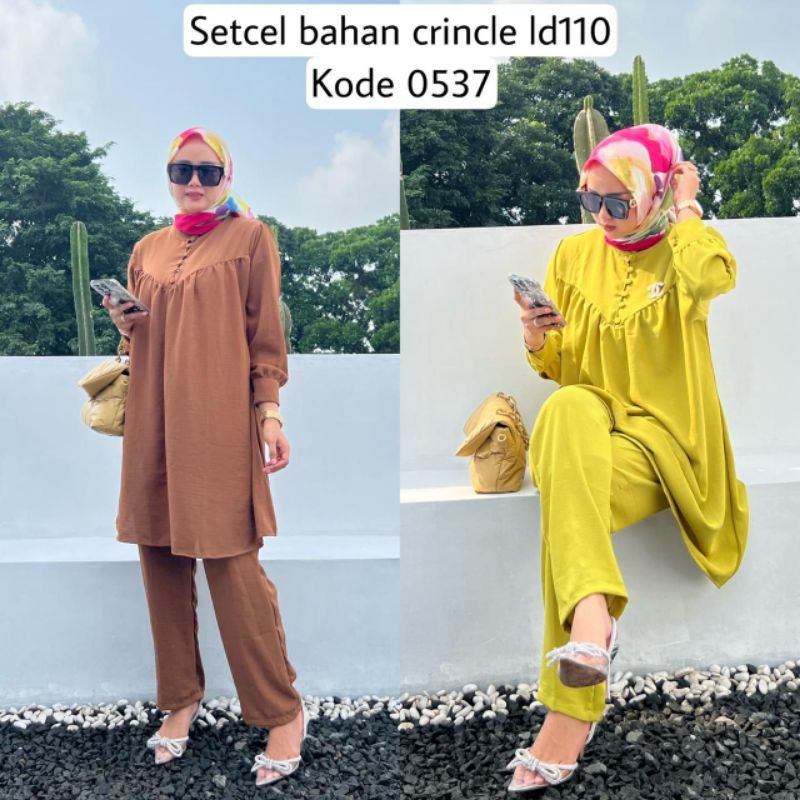 SETELAN WANITA CRINKLE / ONE SET CRINKLE AIRFLOW