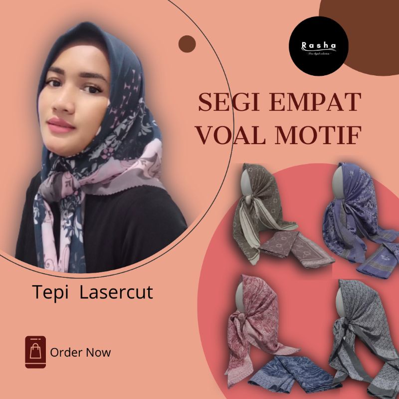 Hijab Voal Motif | Segi Empat Voal Motif | VoalMotifLasercut|SegiEmpatMurah|SegiEmpatMotif|SegiEmpat