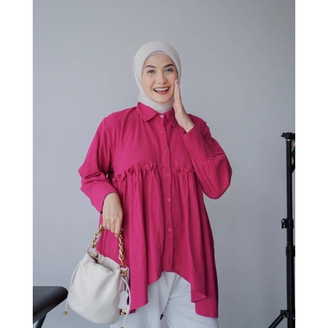 Rely Blouse Linen Kemeja Linen Wanita Busui