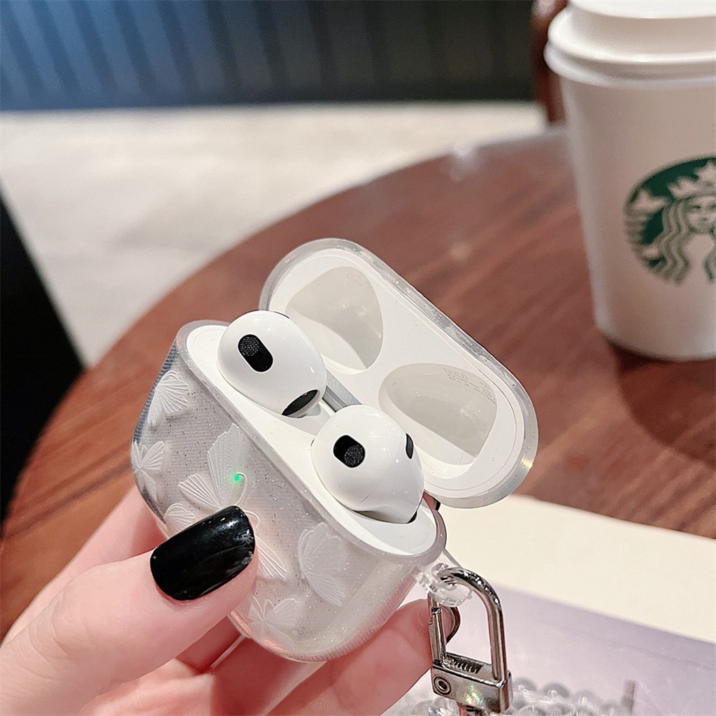 Soft Case TPU Transparan Motif Kupu-Kupu Cover Airpods 1 2 3 Pro