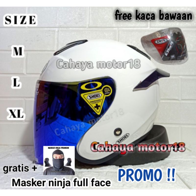 helm kyt kyoto white putih merk dyr costum shoe clone paket ganteng