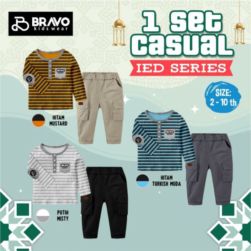 Afsheenastore Bravo Set Casual Setelan Anak Laki 2-10T