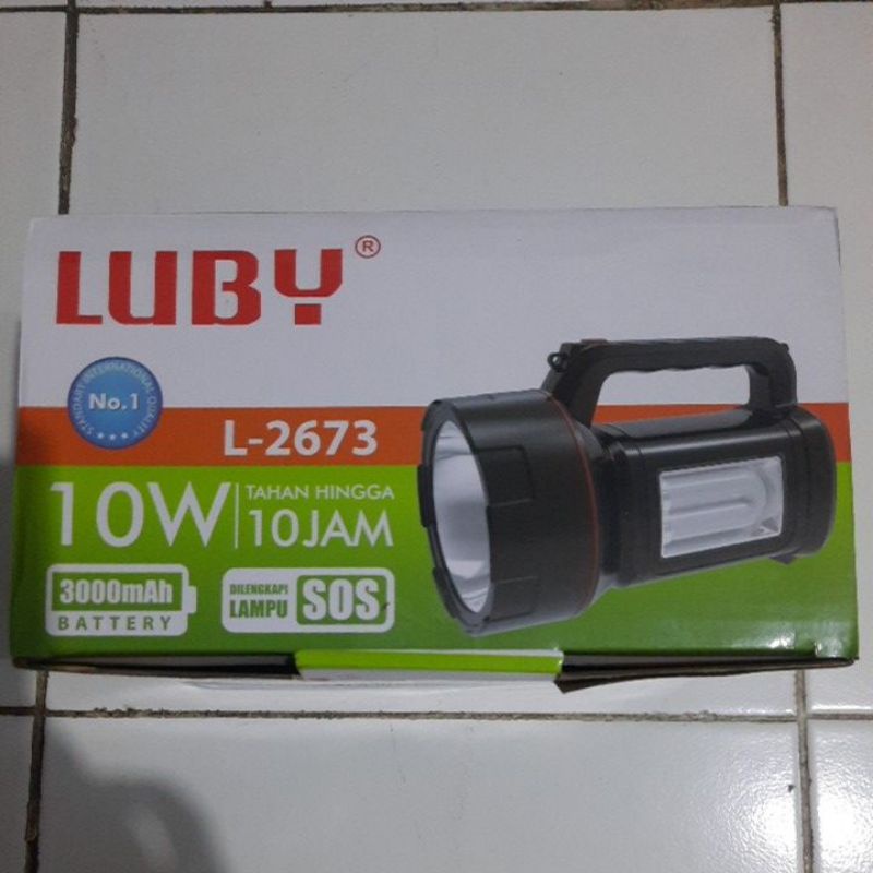 Lampu emergency 10watt senter Rechargerable Luby L-2673