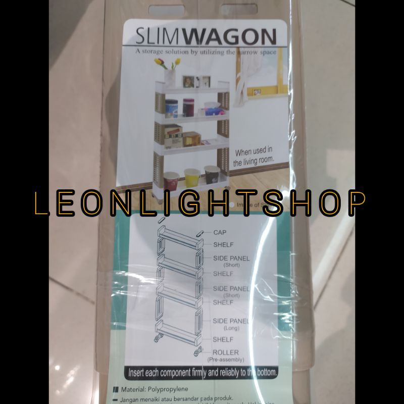 KRISHOME RAK PLASTIK PENYIMPANAN SERBAGUNA 4 TINGKAT/ACE SLIM RACK 4 LAYER/ACE RAK DAPUR/RAK SUSUN/