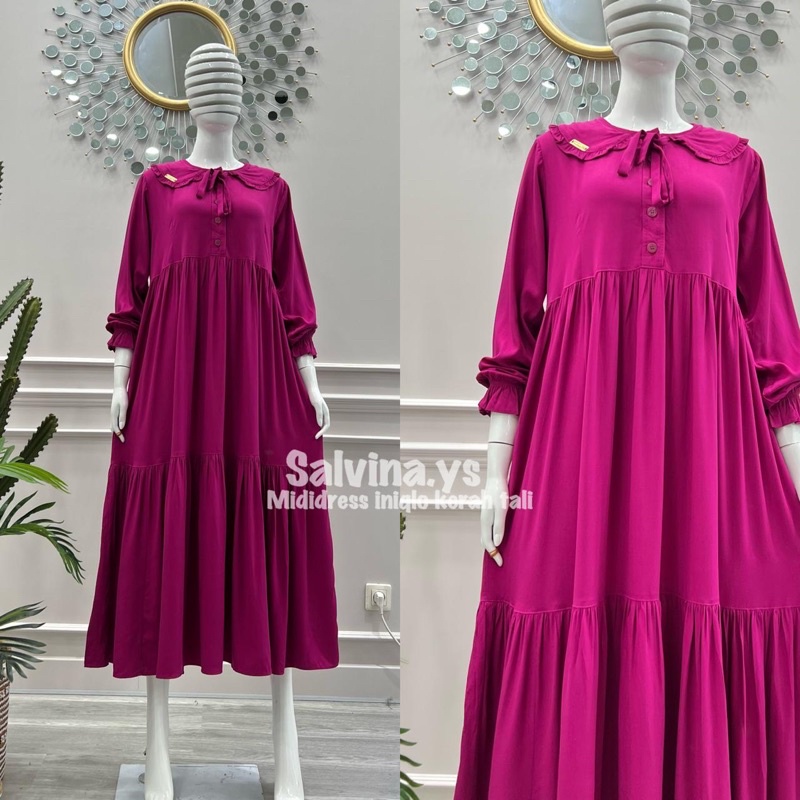 Baju Salvina Midi Dress Kerah Tali (Restock)