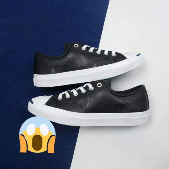 CONVERSE 70S LOW JACK PURCELL LEATHER BLACK WHITE