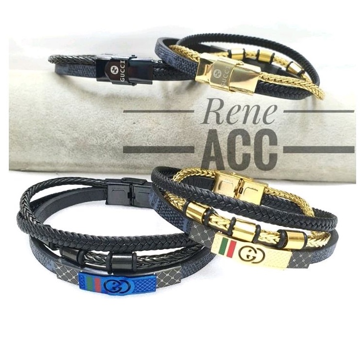 Gelang Pria Wanita Bahan Kulit Leather