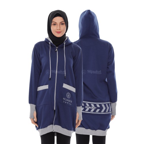 Jacket Hijacket Yukata I Jaket Hijaber I Hijaket Original I Jaket Muslimah-NAVY
