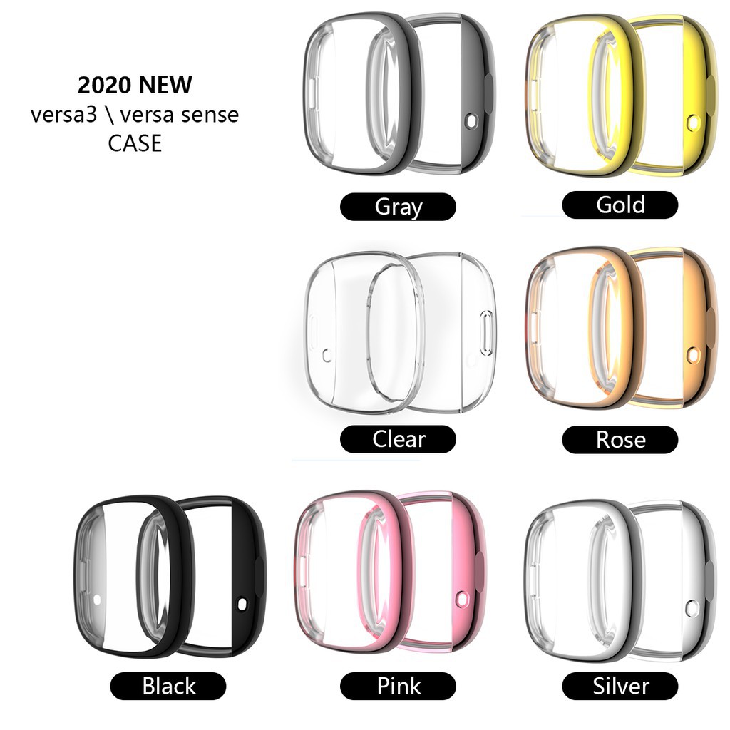 Cover Case Pelindung Untuk Versa3/Sense Watch Shell band protector