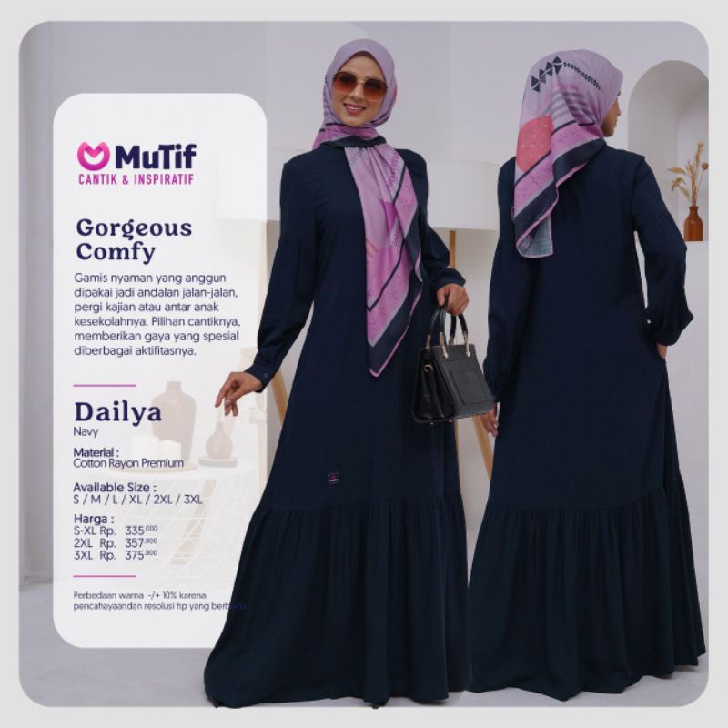 GAMIS MUTIF DAILYA NAVY