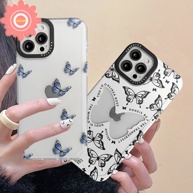 Butterfly Soft Case Tpu Transparan Motif Kupu-Kupu Untuk iPhone 7 8 6 6s plus X XR XS max 11 12 13 pro max SE 2020