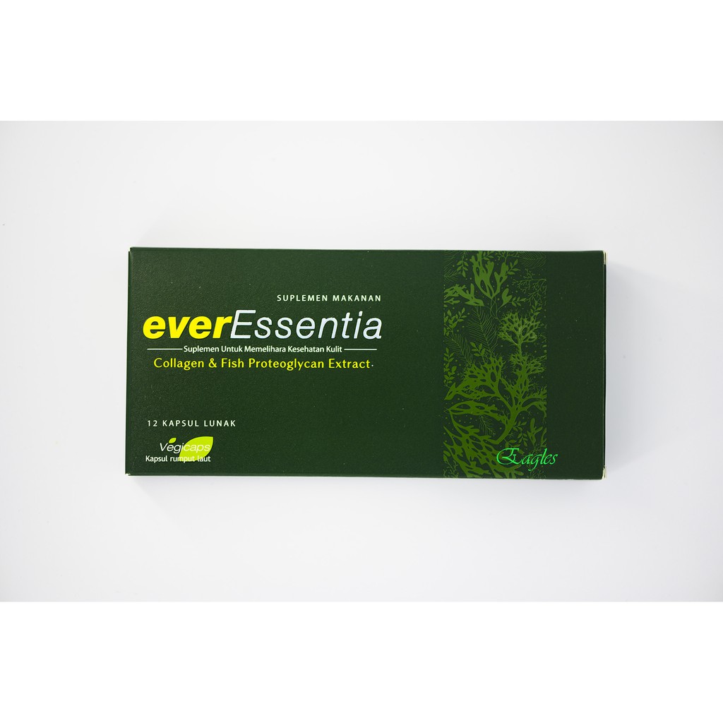 Supplemen EverEssentia Collagen Fish extract 12 kapsul rumput laut vitamin E kesehatan kulit cantik