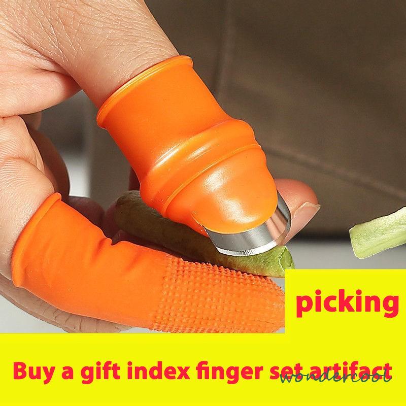 Sarung Sarung Tangan Jari Pemotong Sayur Buah Untuk Perkakas Dapur 6 Pcs Silikon-Won