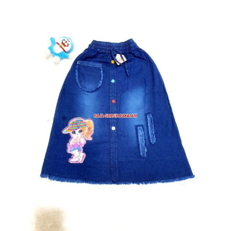 Rok Jeans Anak LED Umur 1-12 Thn/Lampu LED Bisa Menyala/Jeans Premium