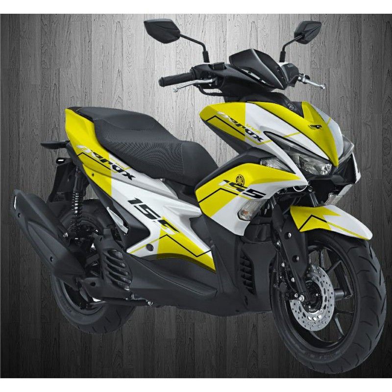 DECAL AEROX 155 FULL BODY MOTIF GRAFIS KUNING PUTIH