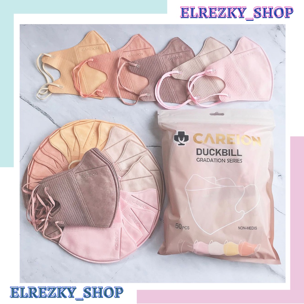 MASKER DUCKBILL CAREION WARNA PASTEL MIX - MASKER DUCKBILL