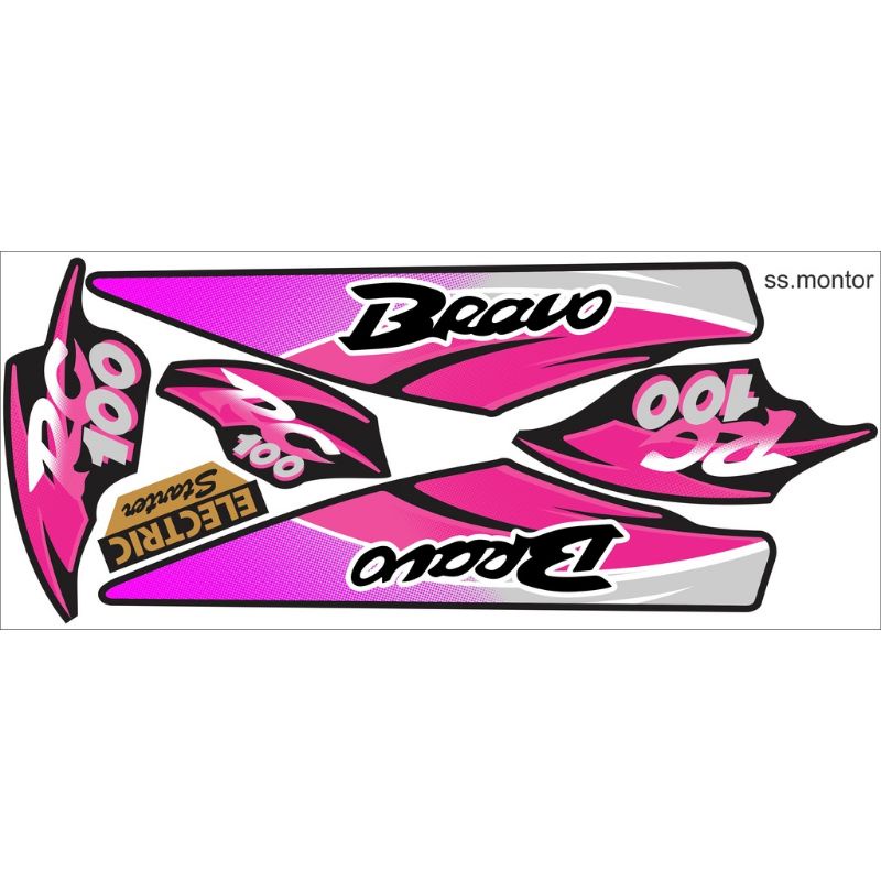 striping stiker Suzuki bravo rc100 pink