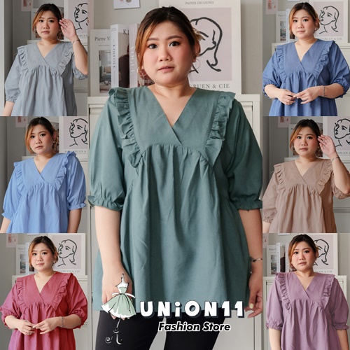 UNION11 - ATASAN JUMBO WANITA LD 120 / BLOUSE WANITA JUMBO / ATASAN JUMBO XXXL WANITA / BAJU JUMBO WANITA FATIN