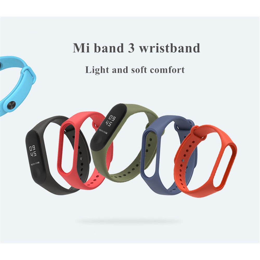 Silicone Strap Watchband Xiaomi Mi Band 3 (Replika 1:1) - Hitam