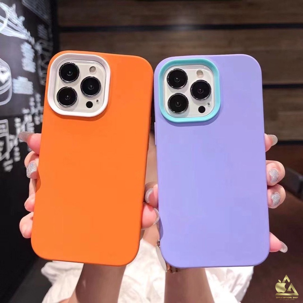 Softcase Candy Frame Camera 2 Tone iPhone 13 Pro Max 12 PRO MAX 11 11 PRO MAX XR X XS Max 7 7+ 8 8+ SE 2 3 With Frame Kamera Pelindung Kamera Protection Soft Case Silikon Jelly Clear Cover Bukan Hardcase Silicone