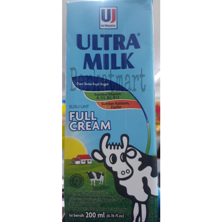 SUSU ULTRA 200ml FULL CREAM  PLAIN ULTRA MILK UHT