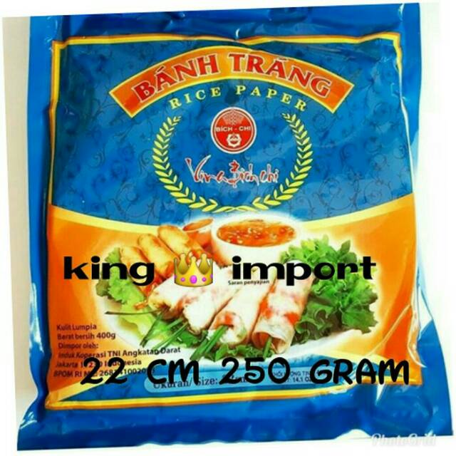 

Kulit Lumpia asli Vietnam 22cm 250gr Rice Paper Banh Trang
