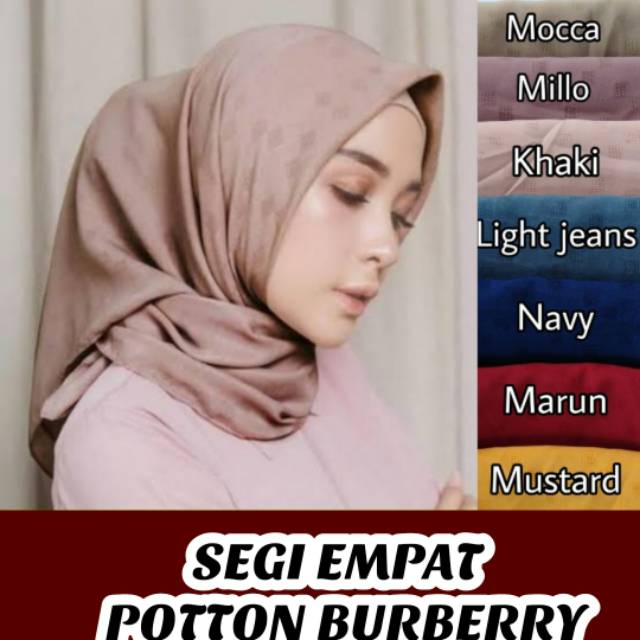 KRUDUNG SEGI EMPAT POTTON BURBERRY | HIJAB SEGI EMPAT POTTON BURBERRY