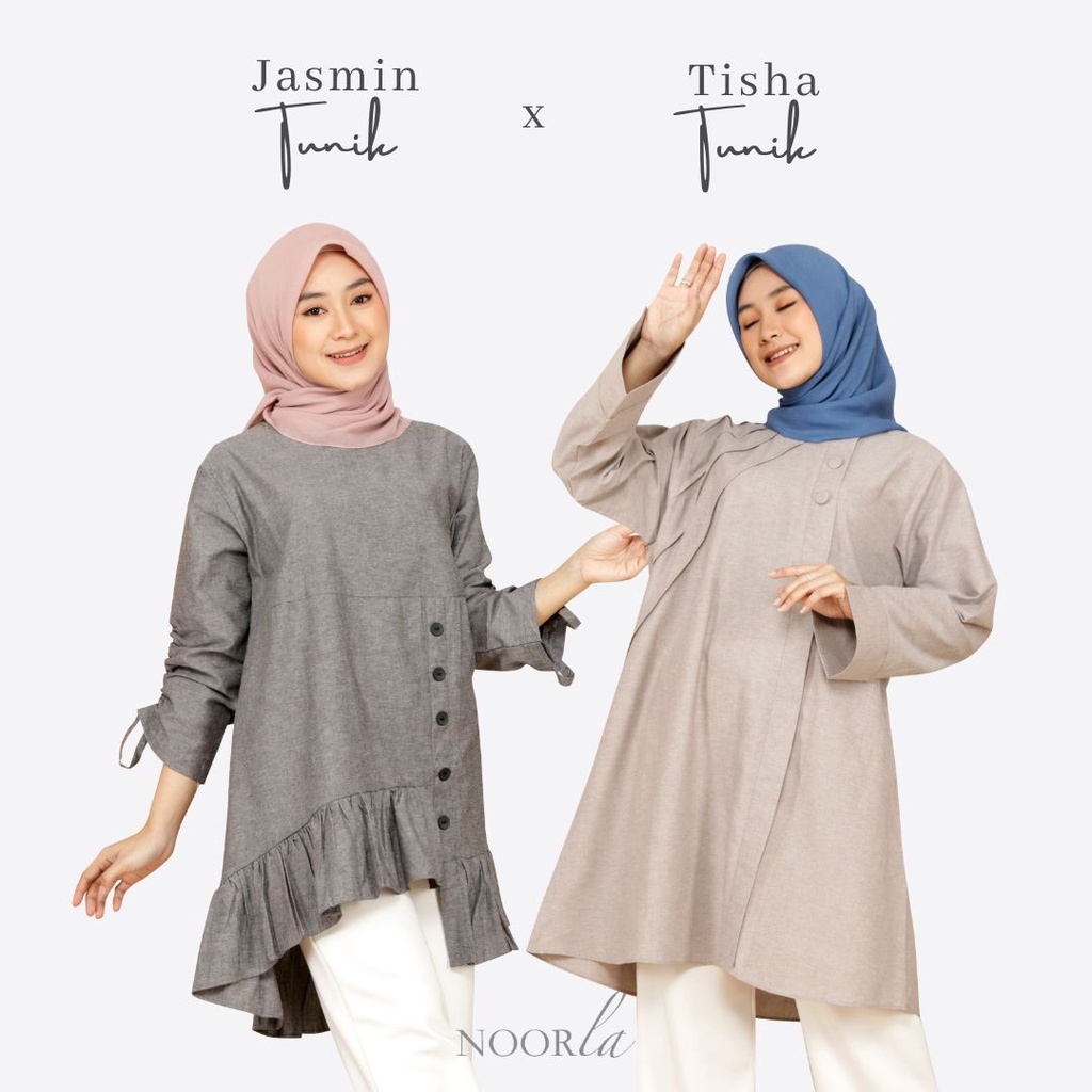 NOORLA - TUNIC HIJAB TISHA &amp; JASMIN / BLOUSE WANITA / TUNIC PREMIUM