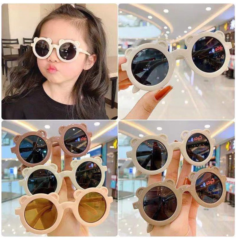 Kacamata Anak Tren Baru Fashion Anak Terbaru Anti Silau Sinar Matahari High Quality / Kacamata Bayi Fashion Viral/ Kacamata Anti Ultraviolet Sun Glasses / Kaca Mata Fashion Anak Baru Bingkai Telinga Kucing Bulat Kartun Bayi-6