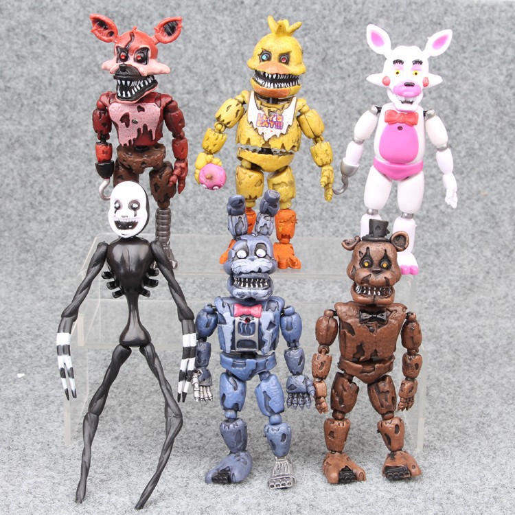 6pcs Lot Boneka Beruang Bonnie Foxy Freddy Fazbear Bahan Pvc - nightmare bonnie 20 roblox