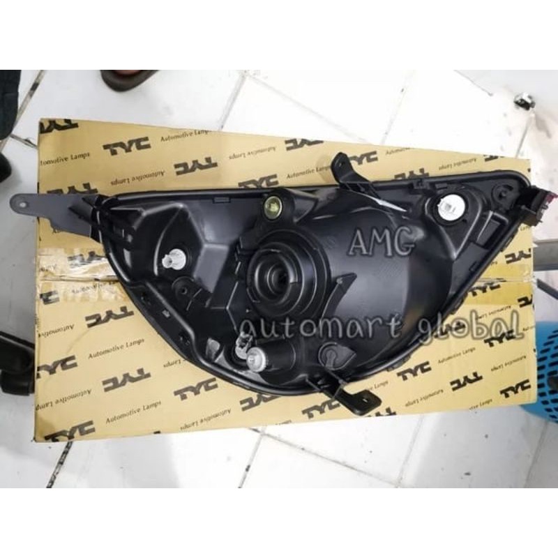 head lamp lampu depan honda jazz black 2004-2007 tyc