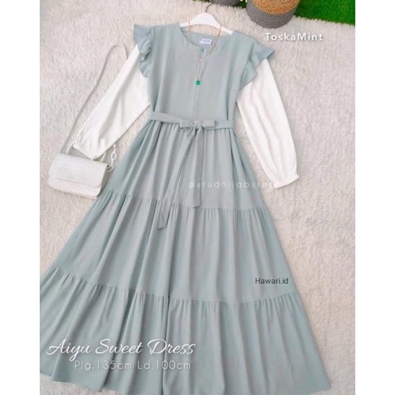 AIYU SWEET DRESS - DRESS KONDANGAN WANITA REMAJA MUSLIM KEKINIAN - BAJU MUSLIM WANITA TERBARU 2022 - GAMIS POLOS – GAMIS PEREMPUAN – DRESS KOREA – DRESS IMPORT – DRESS PESTA – DRESS BUSUI – DRES – PAKAIAN WANITA