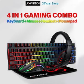 【COD】Jovitech 4 in 1 Combo Gaming Keyboard Mouse Headset Mousepad Gaming Bundling