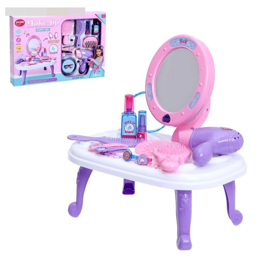 Mainan Meja Rias Anak Perempuan Dandan Make Up Happy Girl 18 pcs Mainan Edukasi Anak