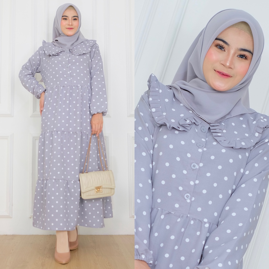 Polka Midi - Midi Dress Crinkle AirFlow LD106 / 351-6832