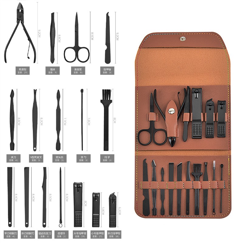 set gunting kuku perawatan kaki kuku alis alat perawatan manicure pedicure 16pcs