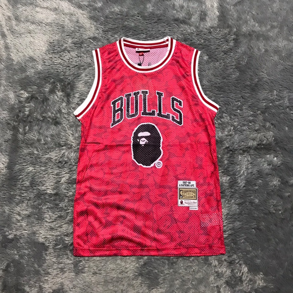 Kaos Jersey Bape x Chicago Bulls - Mitchell & Ness Premium