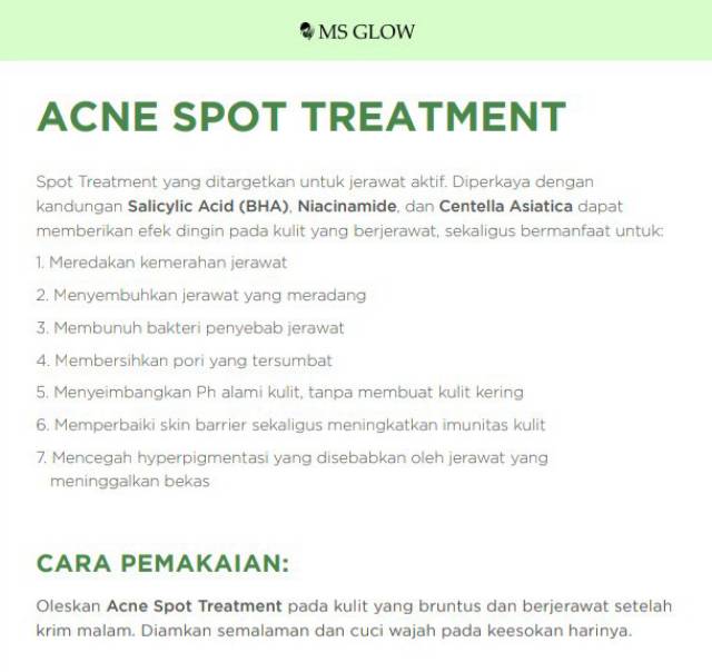 Ms Glow Acne Spot Treatment Shopee Indonesia