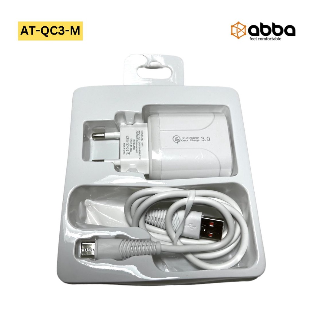 CHARGER ABBA AT-QC3 QUICK CHARGE 3.0 MIKRO USB