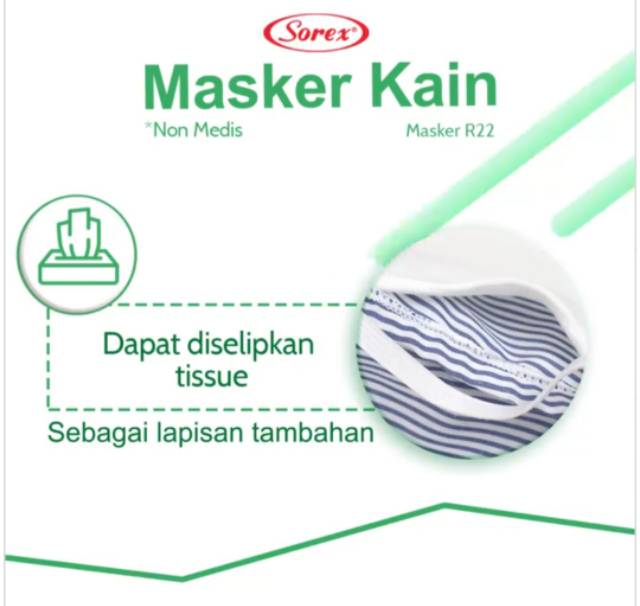 MASKER KAIN SOREX R22 NON MEDIS