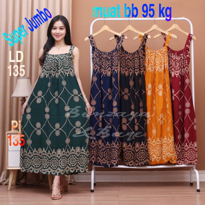 Long Dress Rayon Jumbo Big size muat bb 95 kg Dress tali satu Dress Busui Daster sexy Yukensi Jumbo 