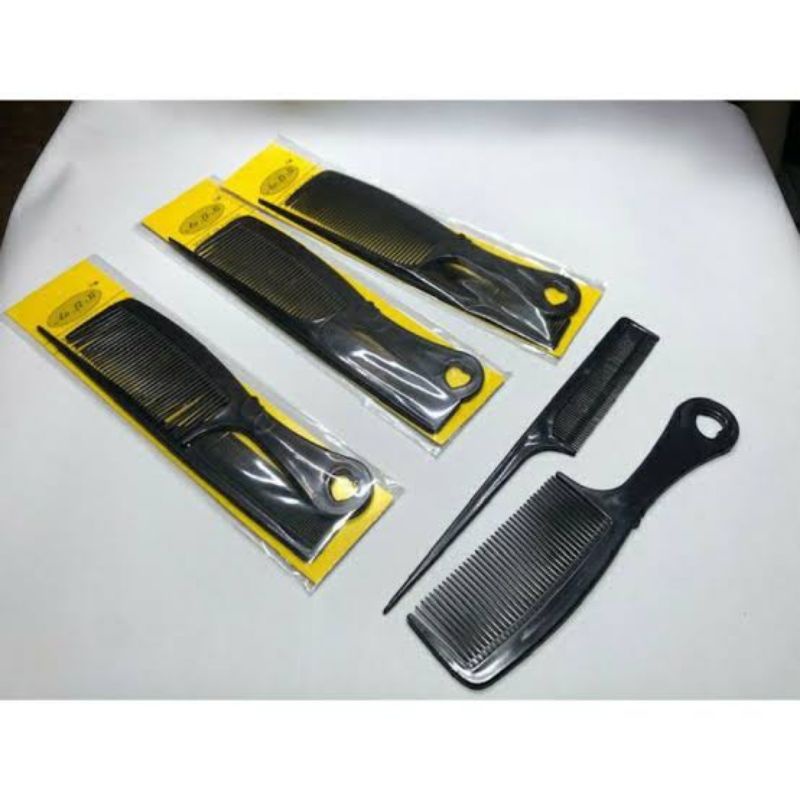 Sisir Rambut Set Hitam Polos 1 Set Isi 2 Pcs