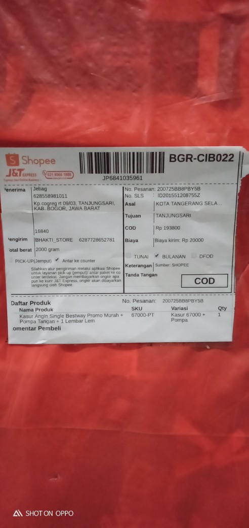 Kasur Angin Single Bestway Promo Murah + Pompa Tangan + 1 Lembar Lem